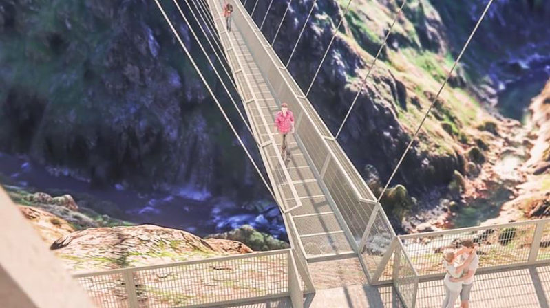 Passadiços do Paiva: a Ponte com chão transparente já está em construção Passadiços do Paiva: a Ponte com chão transparente já está em construção