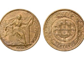 Moedas portuguesas antigas e raras, incluindo peças em escudo e exemplares valiosos procurados por colecionadores.