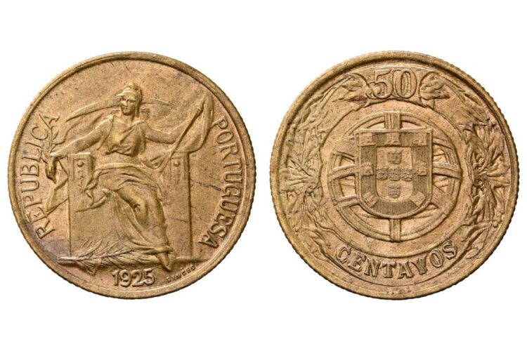 Moedas portuguesas antigas e raras, incluindo peças em escudo e exemplares valiosos procurados por colecionadores.