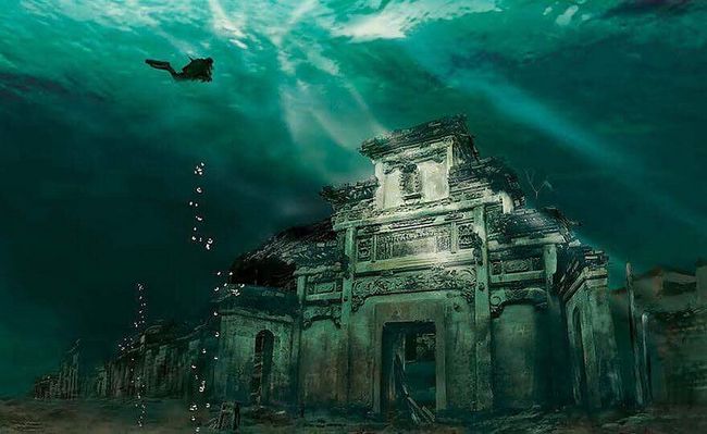 Cidade submersa em Shicheng, China