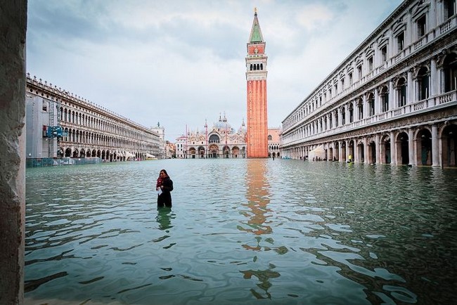 Veneza durante inundação