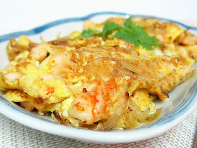 omeletas de camarão