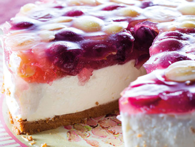 Cheesecake de uva e limão