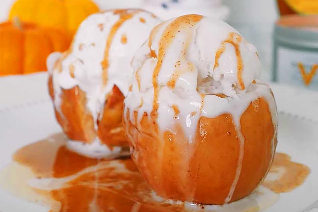 4 receitas de maçã assada com gelado, a enorme tentação receitas de maçã assada com gelado