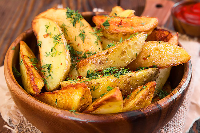Batatas assadas deliciosas. O melhor acompanhamento do mundo! Batatas assadas rústicas
