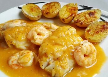 bacalhau assado no forno com camarão