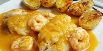 bacalhau assado no forno com camarão