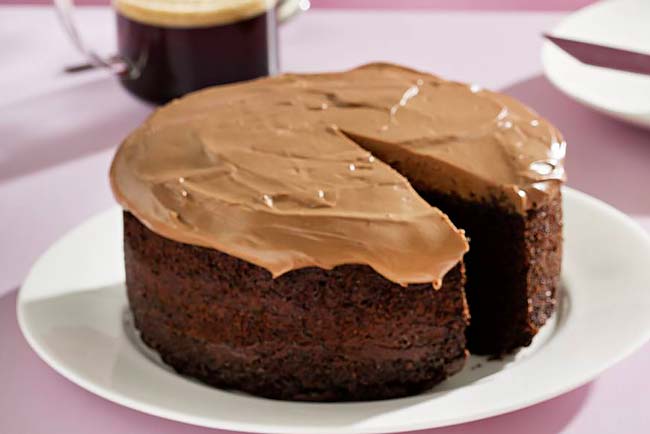 bolo de chocolate e café