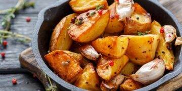 batatas assadas com açafrão