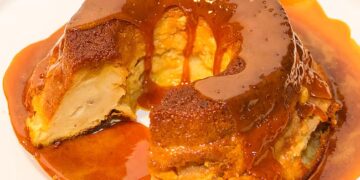 pudim de pão sem leite condensado