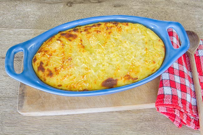 O melhor bacalhau gratinado com couve-flor. Super cremoso! bacalhau gratinado com couve-flor