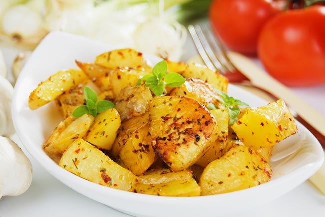 batatas assadas com açafrão