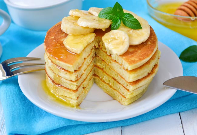 Panquecas de iogurte e banana