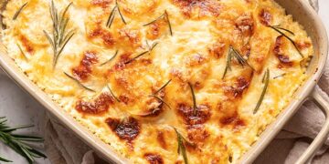 Bacalhau gratinado com batata palha