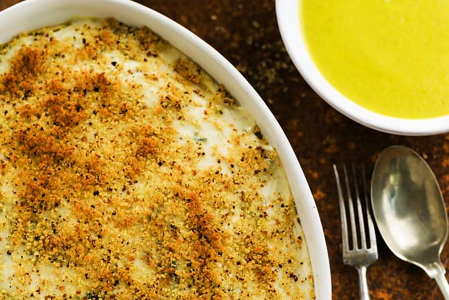 Bacalhau gratinado com batata palha. Todos adoram! Bacalhau gratinado com batata palha