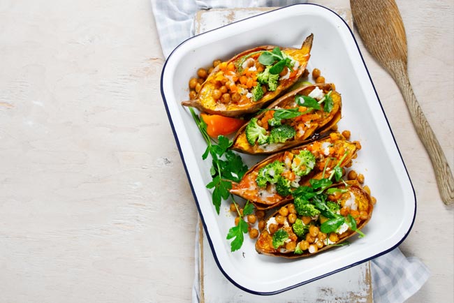 Salada de grão-de-bico com atum