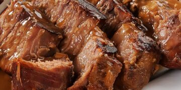 carne assada com batata assada