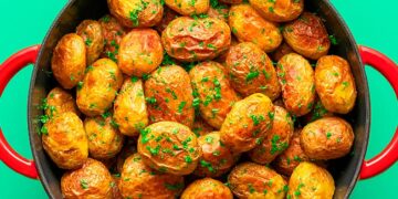 batatas assadas com pimentão