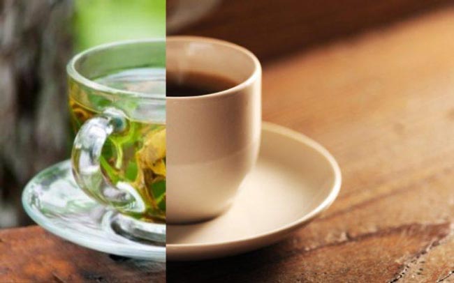 Chá verde ou café