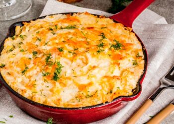 5 receitas de bacalhau gratinado com puré de batata