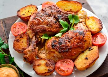 Pernas de frango assadas no forno