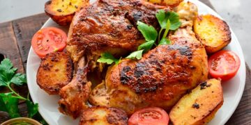 Pernas de frango assadas no forno