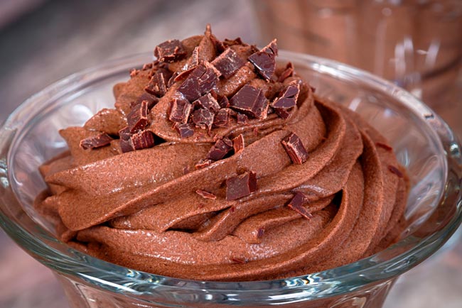 Mousse de chocolate sem açúcar para comer sem remorsos Mousse de chocolate sem açúcar