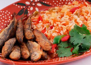 Jaquinzinhos com arroz de tomate
