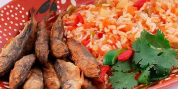 Jaquinzinhos com arroz de tomate