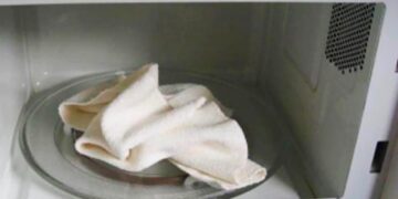 pano de cozinha no micro-ondas