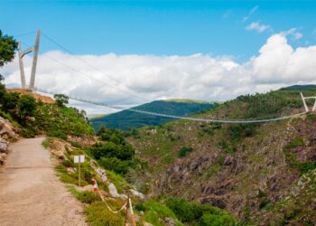 ponte suspensa nos Passadiços do Paiva
