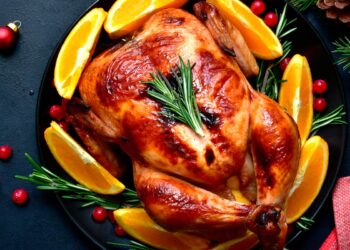 Uma expressão de carinho que faz do Natal uma época verdadeiramente especial. Peru assado no forno