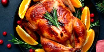 Uma expressão de carinho que faz do Natal uma época verdadeiramente especial. Peru assado no forno