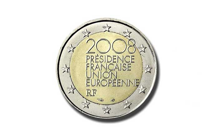 As 20 moedas mais valiosas e raras de 1€ e 2€ Moeda França de 2008