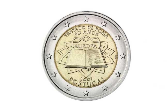 As 20 moedas mais valiosas e raras de 1€ e 2€ Moeda Portugal de 2007