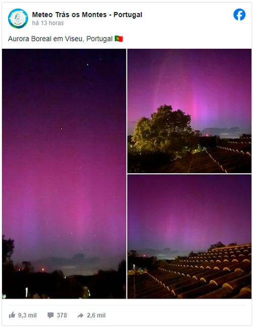 Imagens fantásticas de auroras boreais nos céus de Portugal A magia celestial das auroras boreais nos céus de Portugal através de imagens incríveis.