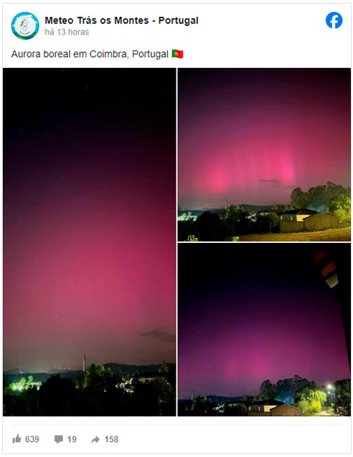Imagens fantásticas de auroras boreais nos céus de Portugal A magia celestial das auroras boreais nos céus de Portugal através de imagens incríveis.