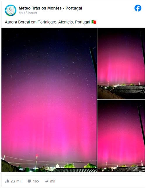 Imagens fantásticas de auroras boreais nos céus de Portugal A magia celestial das auroras boreais nos céus de Portugal através de imagens incríveis.
