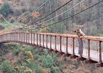 Já se pode caminhar na ponte de arame com quase 100 anos que liga o Minho ao distrito do Porto
