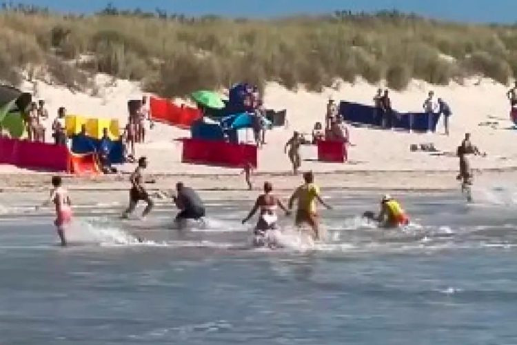 Ondas gigantes ameaçam praias da Figueira da Foz: banhistas em perigo e salvamentos heroicos