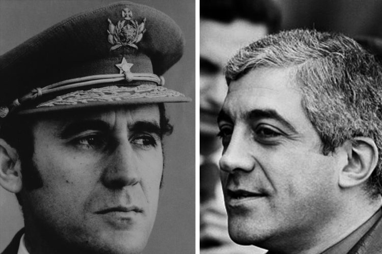 Militares portugueses em posições de combate durante o 25 de Novembro de 1975, com tensão nas ruas de Lisboa.