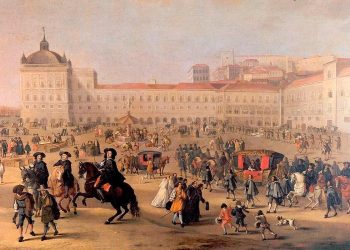 Conjurados portugueses no Paço da Ribeira durante a restauração da independência em 1640