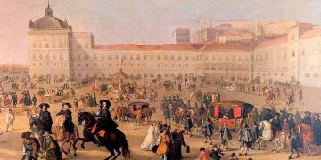 Conjurados portugueses no Paço da Ribeira durante a restauração da independência em 1640