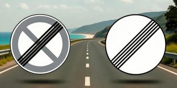 Comparação visual entre o sinal C21 e C20a do Código da Estrada