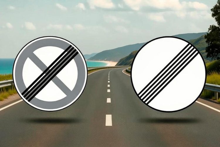 Comparação visual entre o sinal C21 e C20a do Código da Estrada