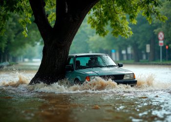 Nuvens escuras, chuva intensa e ondas gigantes a bater na costa portuguesa durante tempestade de inverno