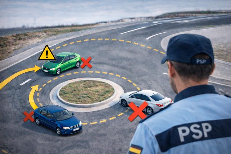 PSP explica regras das rotundas: erro comum pode dar multa até 300 euros PSP explica regras das rotundas