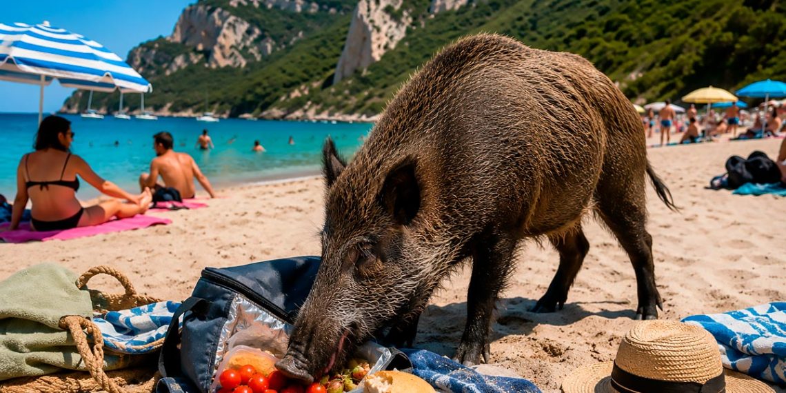 Javalis invadem o Portinho da Arrábida e roubam comida aos banhistas (com vídeo)