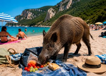 Javalis invadem o Portinho da Arrábida e roubam comida aos banhistas (com vídeo)