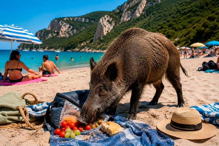 Javalis invadem o Portinho da Arrábida e roubam comida aos banhistas (com vídeo)